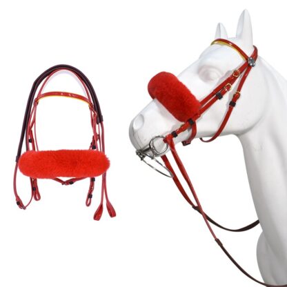 Padded Leather Bridle with Web Reins - Image 3